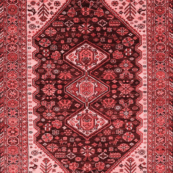 Machine Washable Oriental Red Industrial Rug, wshurb2119red
