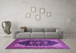 Machine Washable Oriental Purple Industrial Area Rugs in a Living Room, wshurb2119pur