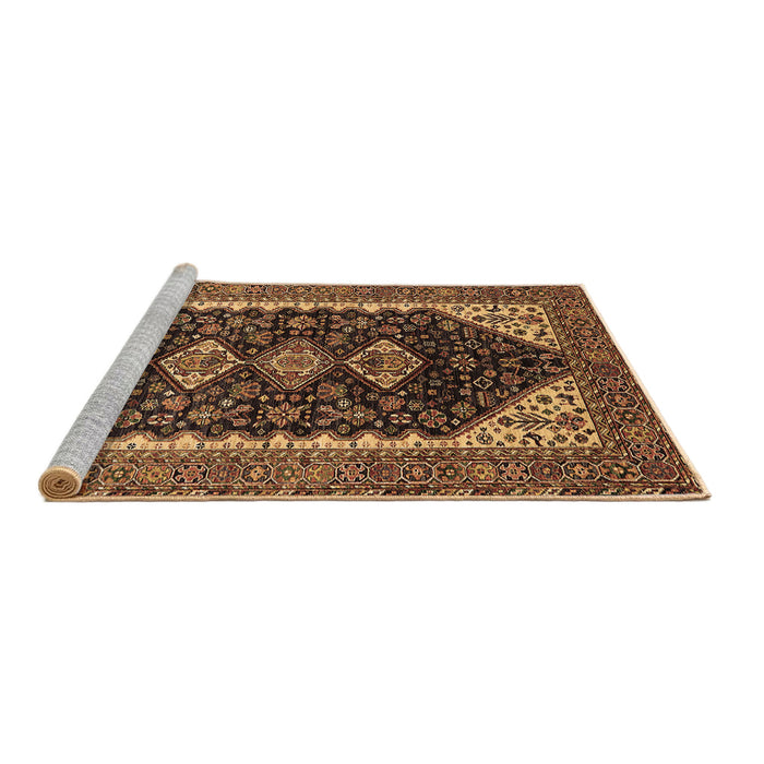 Sideview of Machine Washable Oriental Brown Industrial Rug, wshurb2119brn