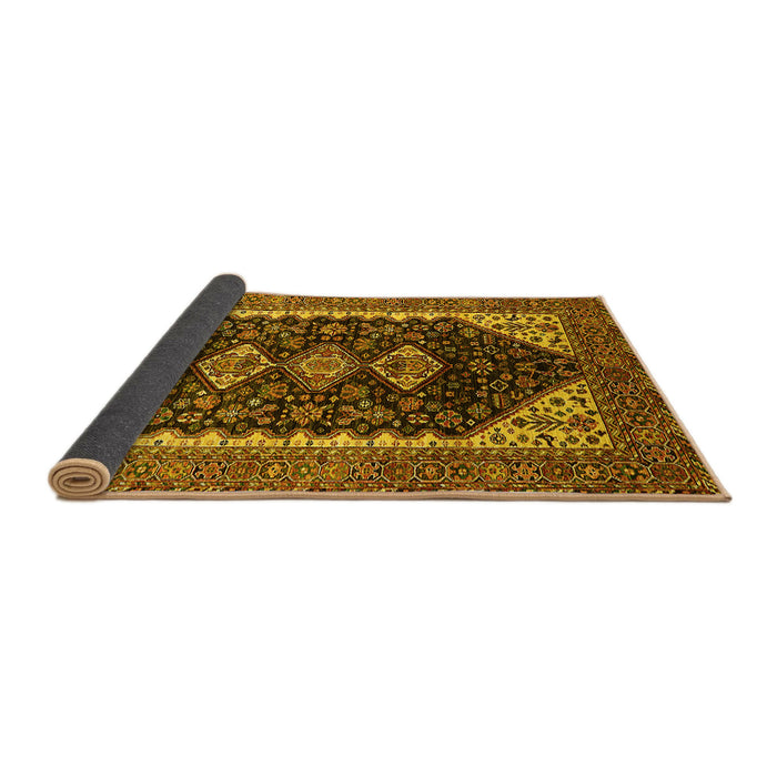 Sideview of Oriental Yellow Industrial Rug, urb2119yw