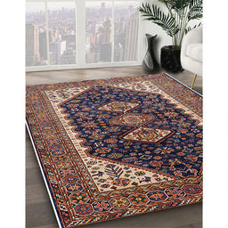 Machine Washable Industrial Modern Camel Brown Rug in a Family Room, wshurb2119