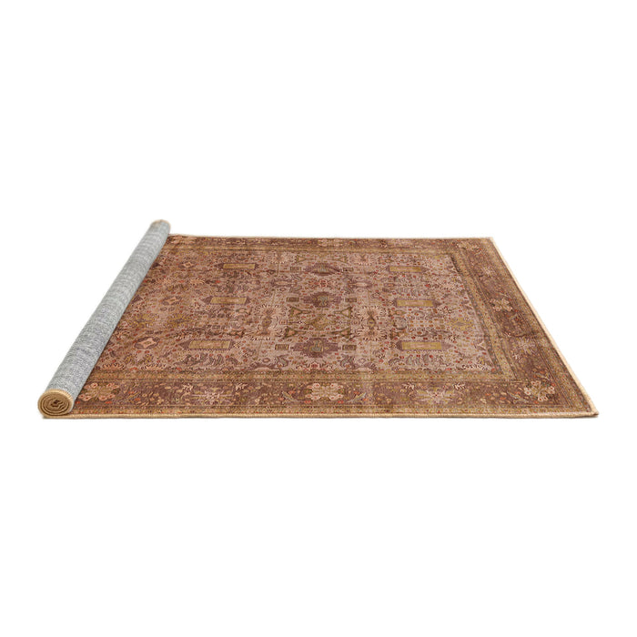 Sideview of Machine Washable Industrial Modern Mahogany Brown Rug, wshurb2120
