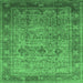 Square Oriental Emerald Green Industrial Rug, urb2120emgrn