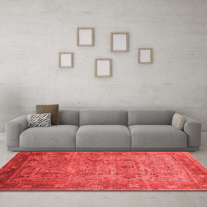 Industrial Red Washable Rugs