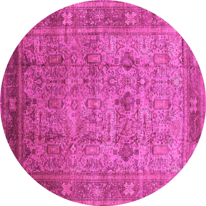 Round Oriental Pink Industrial Rug, urb2120pnk