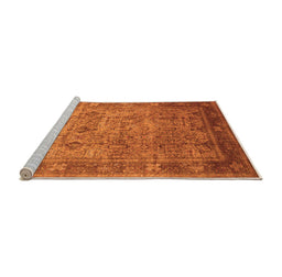 Sideview of Machine Washable Oriental Orange Industrial Area Rugs, wshurb2120org