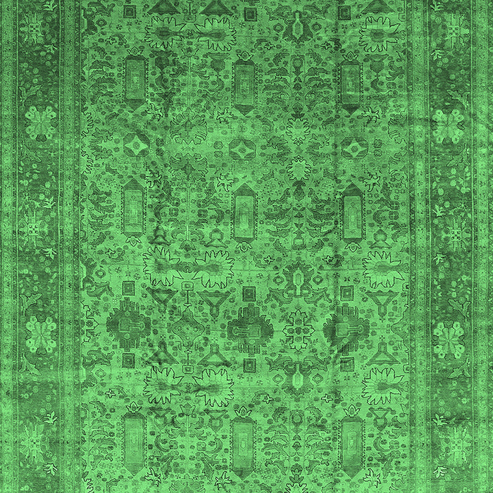 Machine Washable Oriental Emerald Green Industrial Area Rugs, wshurb2120emgrn
