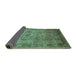 Sideview of Oriental Turquoise Industrial Rug, urb2120turq