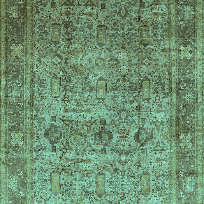 Machine Washable Oriental Turquoise Industrial Area Rugs, wshurb2120turq