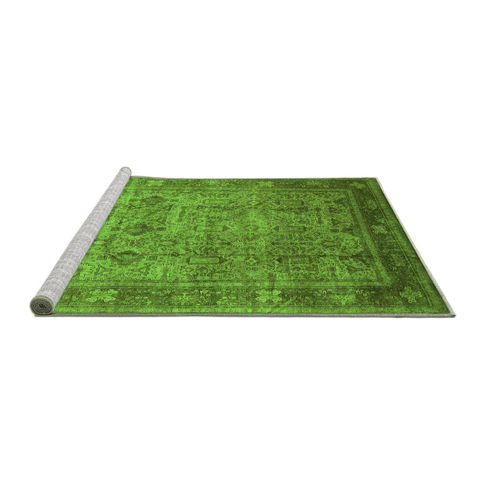 Sideview of Machine Washable Oriental Green Industrial Area Rugs, wshurb2120grn