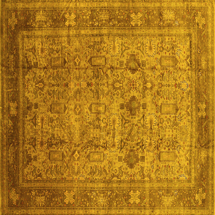 Square Oriental Yellow Industrial Rug, urb2120yw