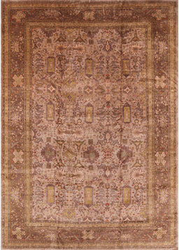 Mid-Century Modern Mahogany Brown Oriental Rug, urb2120