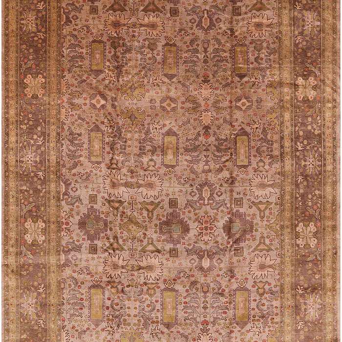 Mid-Century Modern Mahogany Brown Oriental Rug, urb2120