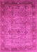 Machine Washable Oriental Pink Industrial Rug, wshurb2120pnk