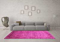 Machine Washable Oriental Pink Industrial Rug, wshurb2120pnk