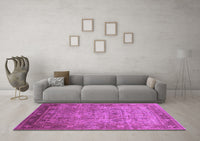 Machine Washable Oriental Purple Industrial Rug, wshurb2120pur