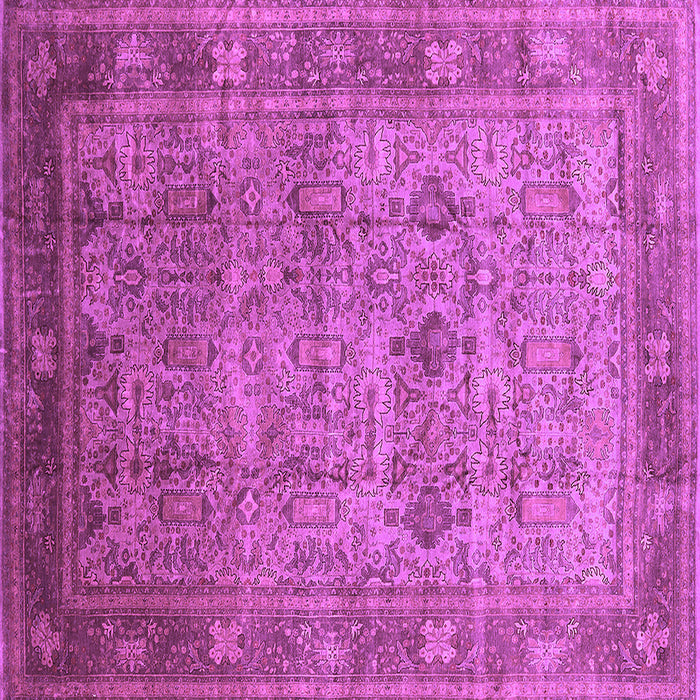 Square Machine Washable Oriental Purple Industrial Area Rugs, wshurb2120pur