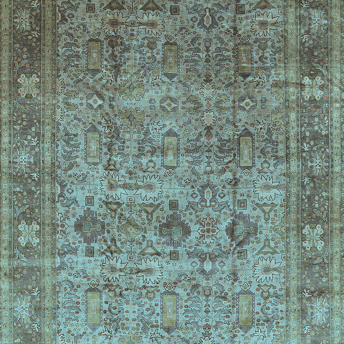 Machine Washable Oriental Light Blue Industrial Rug, wshurb2120lblu