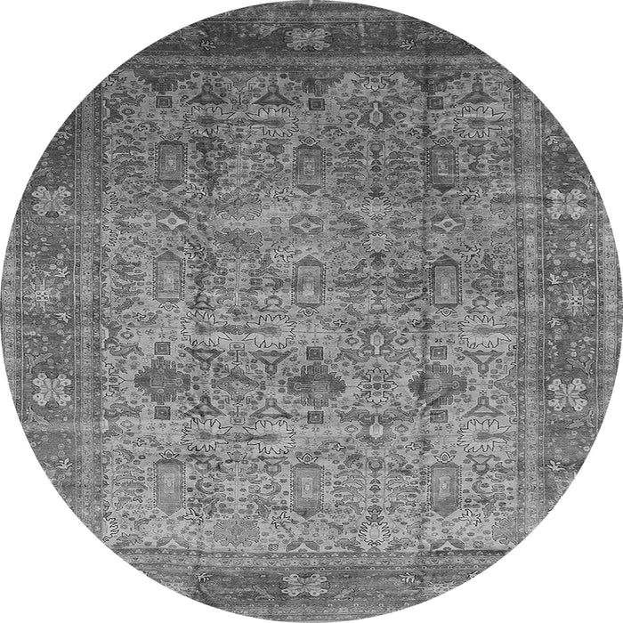 Round Oriental Gray Industrial Rug, urb2120gry