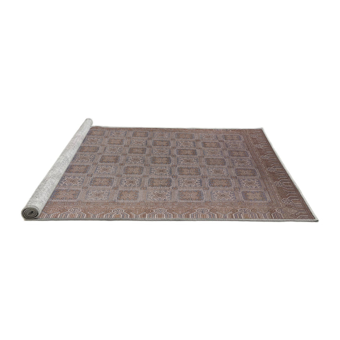 Sideview of Machine Washable Industrial Modern Mauve Taupe Purple Rug, wshurb2121