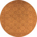 Round Oriental Orange Industrial Rug, urb2121org