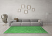 Machine Washable Oriental Emerald Green Industrial Area Rugs in a Living Room,, wshurb2121emgrn