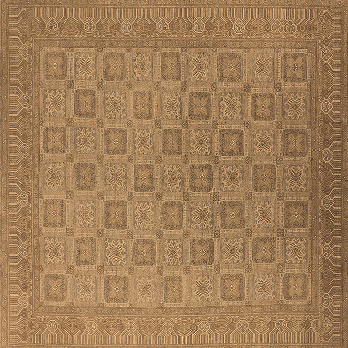 Square Machine Washable Oriental Brown Industrial Rug, wshurb2121brn