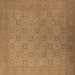 Square Machine Washable Oriental Brown Industrial Rug, wshurb2121brn