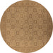 Round Oriental Brown Industrial Rug, urb2121brn