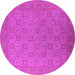 Round Oriental Pink Industrial Rug, urb2121pnk