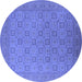 Round Oriental Blue Industrial Rug, urb2121blu