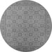 Round Machine Washable Oriental Gray Industrial Rug, wshurb2121gry