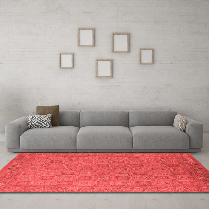 Industrial Red Washable Rugs