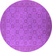 Round Oriental Purple Industrial Rug, urb2121pur