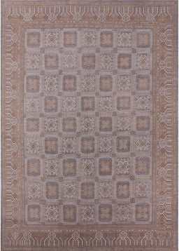 Mid-Century Modern Mauve Taupe Purple Oriental Rug, urb2121