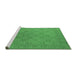 Sideview of Machine Washable Oriental Emerald Green Industrial Area Rugs, wshurb2121emgrn