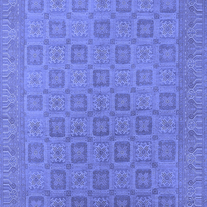 Machine Washable Oriental Blue Industrial Rug, wshurb2121blu