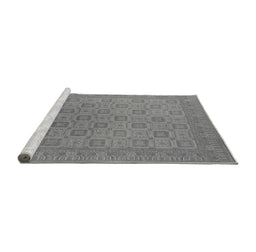 Sideview of Machine Washable Oriental Gray Industrial Rug, wshurb2121gry