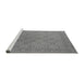 Sideview of Machine Washable Oriental Gray Industrial Rug, wshurb2121gry