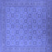 Square Machine Washable Oriental Blue Industrial Rug, wshurb2121blu