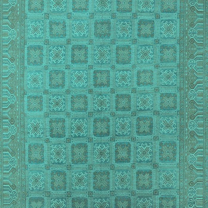 Machine Washable Oriental Turquoise Industrial Area Rugs, wshurb2121turq
