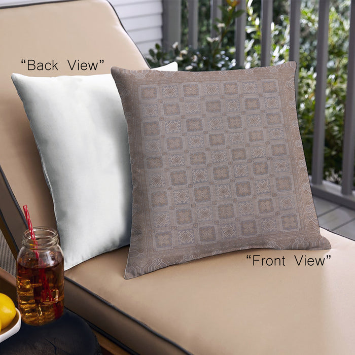 Front View of Mid-Century Modern Urban Square Mauve Taupe Purple Throw Pillow, 18 inch by 18 inch, pwurb2121
