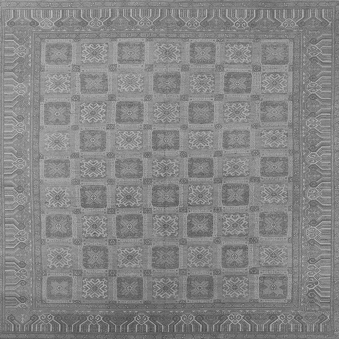 Square Machine Washable Oriental Gray Industrial Rug, wshurb2121gry