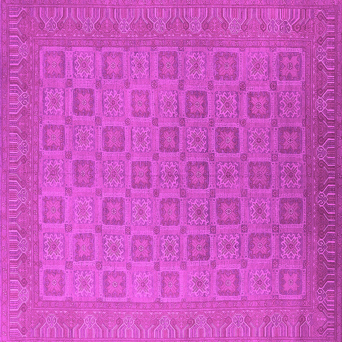 Square Machine Washable Oriental Pink Industrial Rug, wshurb2121pnk