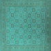 Square Oriental Turquoise Industrial Rug, urb2121turq