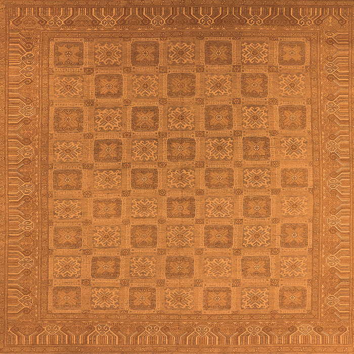 Square Machine Washable Oriental Orange Industrial Area Rugs, wshurb2121org