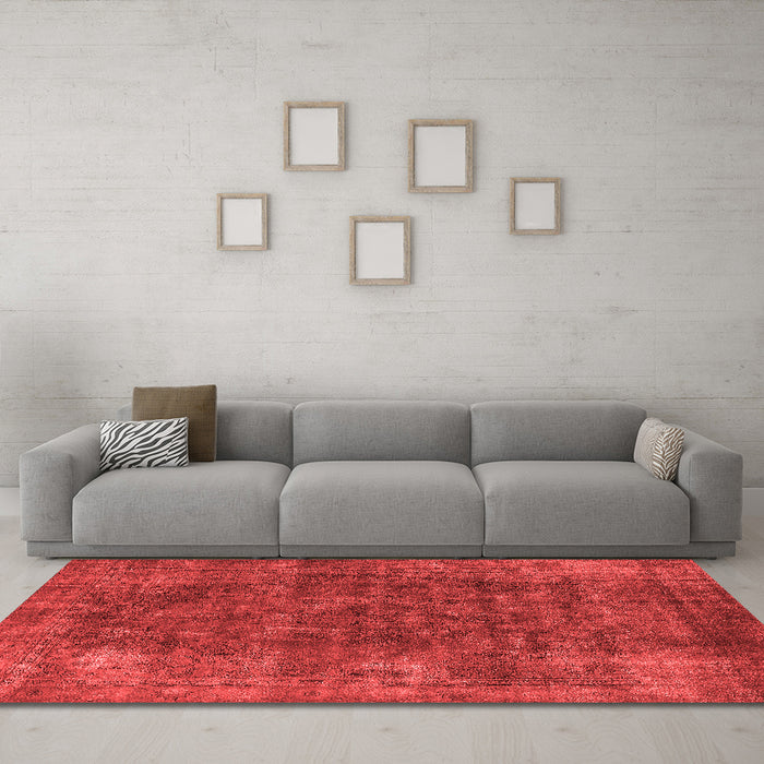 Industrial Red Washable Rugs