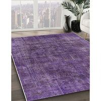 Mid-Century Modern Purple Oriental Rug, urb2122