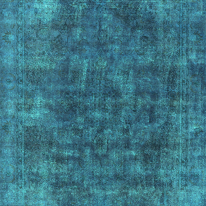 Machine Washable Oriental Turquoise Industrial Area Rugs, wshurb2122turq