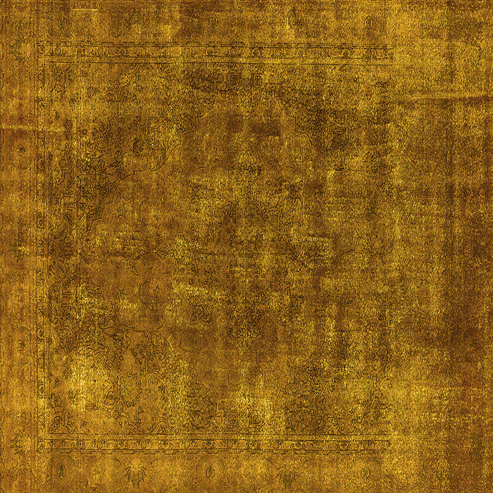 Square Oriental Yellow Industrial Rug, urb2122yw